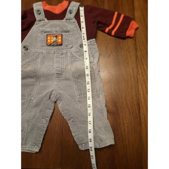 A little Angel Vintage 70s Toddler Boy Corduroy Overalls Football 12 Months - Picture 7 of 13